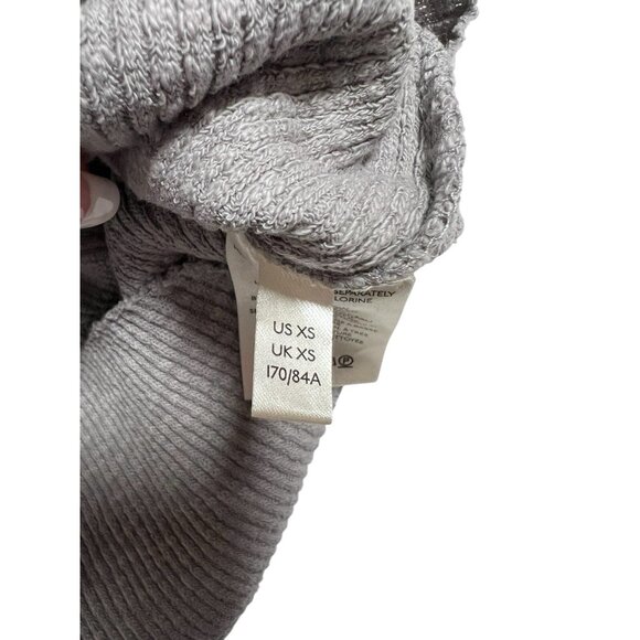 We The free people Sweatshirt Thermal Gray Ribbed Knit Size XS Buffy Sleeves - Picture 5 of 10
